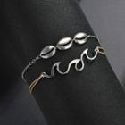 Set Of 2: Alloy Dangling Anklet Silver - One Size
