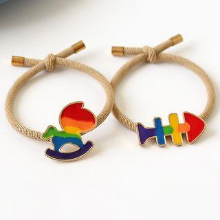 Alloy Rainbow Horse / Fish Bone Hair Tie