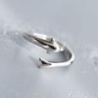 Dolphin Sterling Silver Open Ring Silver - One Size