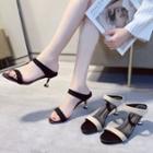 Faux Suede High-heel Slide Sandals