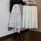 High-waist Dot A-line Midi Skirt