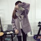 Plain Lantern Sleeve Cardigan