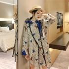 Lace Trim Patterned Panel Shift Dress