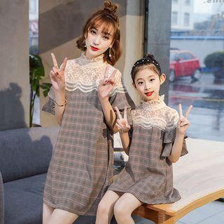 Family Matching Short-sleeve Plaid Dress