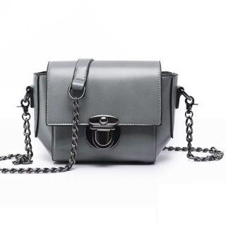 Push-lock Chain-strap Cross Bag
