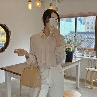 [lovb] Draped Crepe Shirt