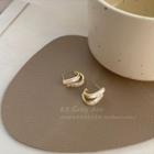 Shell Rhinestone Alloy Hoop Earring 1 Pair - Gold - One Size