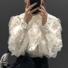 Sheer Panel Lace Shirt
