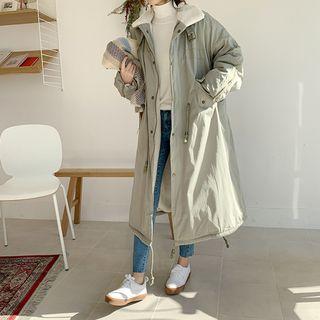 Sherpa-fleece Lined Long Parka Light Khaki - One Size