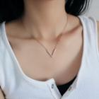 Letter V Pendant Necklace As Shown In Figure - One Size