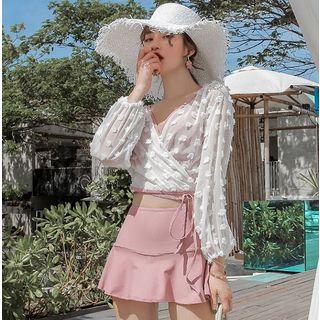 Set: Bikini Top + Swim Skirt + Wrap Top