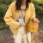 Open Front Cardigan Yellow - One Size