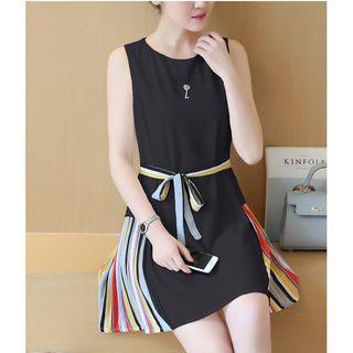 Striped Panel Tank Dress