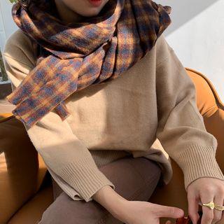 Plaid Scarf Plaid - Dark Coffee - One Size