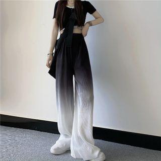 Elastic-waist Straight Leg Gradient Pants