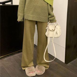 Wide Leg Pants Green - One Size