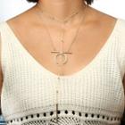 Moon Metal Necklace Gold - One Size