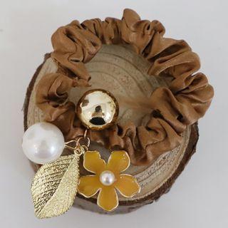 Floral Hair Tie Coffee - One Size