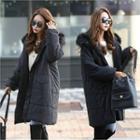 Faux-fur Hooded Padded Coat Black - One Size