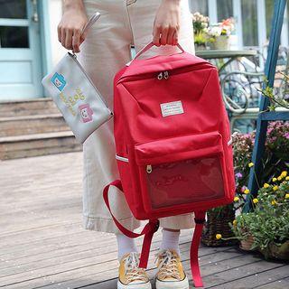 Canvas Backpack With Embroidered Pouch
