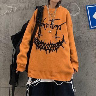 Smile Face Round Neck Sweater