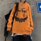 Smile Face Round Neck Sweater