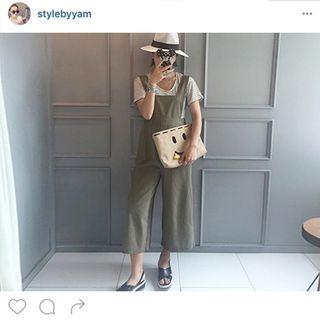 Linen Blend Wide-leg Jumper Pants