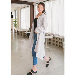 Long-sleeve Stripe Long Shirtdress