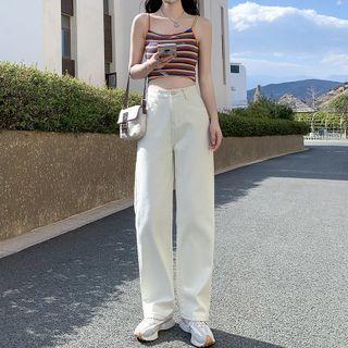 Mid Waist Straight Leg Jeans (various Designs)