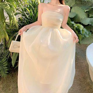 Plain Mesh Tube Dress