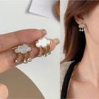 Rain Cloud Rhinestone Resin Fringed Earring 1 Pair - Gold - One Size
