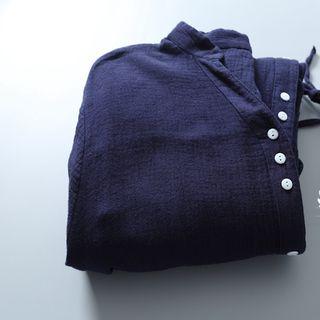 Open Placket Tie-waist Shirtdress
