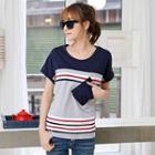 Stripe Colour Block Short-sleeve T-shirt