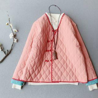 Quilted Frog Buttoned Coat