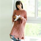 Open-knit Slit-side Dress