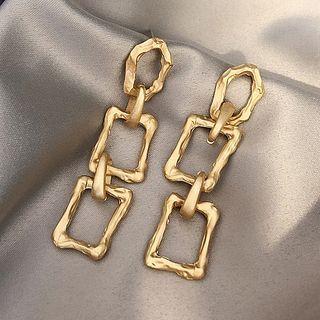 Rectangle Drop Earring 1 Pair - Silver - One Size