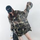 Camo Hooded Jacket Camouflage - Green - One Size