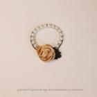Flower Faux Pearl Hair Tie Flower - Champagne - One Size