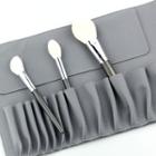Faux Suede Makeup Brush Case Dark Gray - One Size
