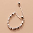 Bean Sterling Silver Chained Ring 1pc - Silver - One Size