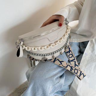 Wide Strap Chain Sling Bag