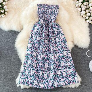 Floral Bandeau A-line Dress