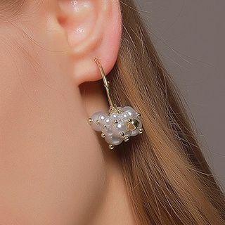 Faux Pearl Dangle Earring 1 Pair - S372 - 01 - Gold - One Size
