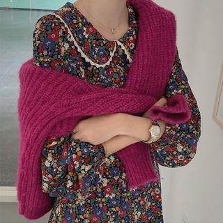 Peter-pan Collar Floral Print Midi Dress