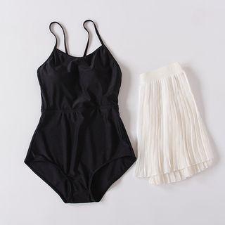Set : Plain Swimsuit + Cover-up