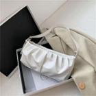 Plain Shirred Zip Shoulder Bag