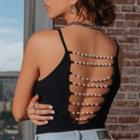 Open Back Beaded Camisole Top