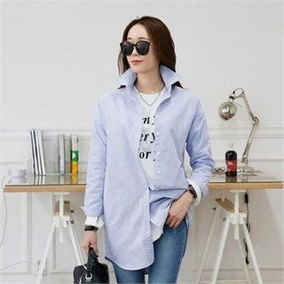 Tap-sleeve Long Shirt