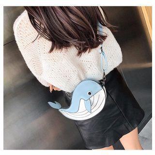 Faux Leather Whale Crossbody Bag