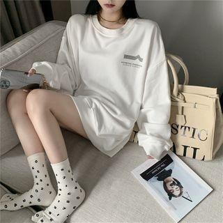 Lettering Sweatshirt Milky White - One Size